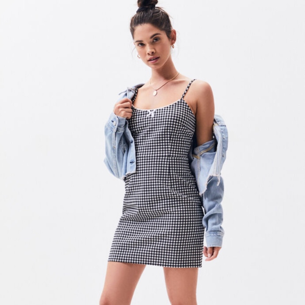 Lottie moss checker print dress